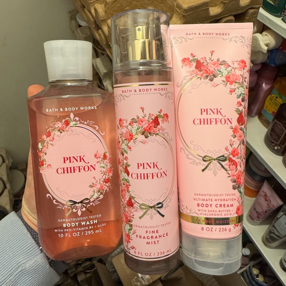 Bath & Body Works Pink Chiffon Body Care Trio